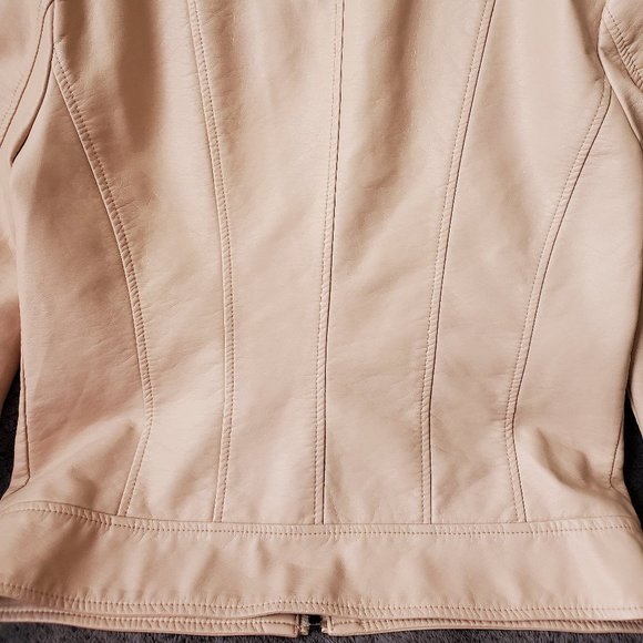 Vero Moda baby pink faux leather coat - Picture 3 of 7